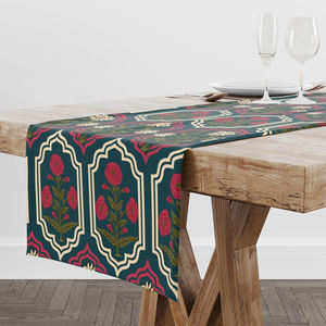 Indian Exporter Customized Wedding Table Runner Luxury Cotton Embroidered Linen for Party Decoration - Product Image 5