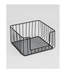 <b>Shelf</b> <b>Basket</b> Black Powder Coated Iron Eco-Friendly Handle Modern Rectangle Shape Multifunction Maximum Storage Efficiency - Product Image 1