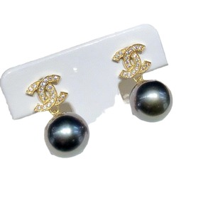 Pendientes Colgantes de Plata de Ley S925 con Perla Negra Natural de 11-10 mm con Brillo Espejo y Caja de Regalo Versátil para Combinar con la Moda - Product Image 5