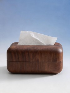 Caja de pañuelos de madera clásica Ali Fashion Art, acabado marrón oscuro, hecha a mano, impermeable, duradera, con soporte independiente para sala de estar - Product Image 6