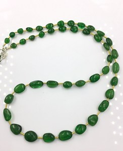 Cuentas ovaladas de tsavorita, 1 hebra, 68,70 quilates, tamaño de 5x5 a 5x11 mm, 43 piezas de piedras preciosas para la fabricación de joyería fina - Product Image 3