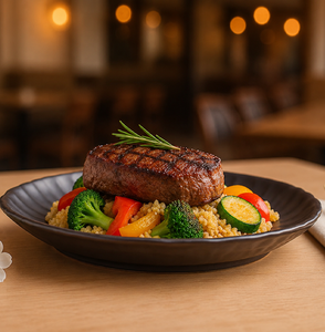 Modern <b>Ceramic</b> Serving <b>Plate</b> Round Dark Stoneware Durable Solid Design For Dinner Party Home Restaurant Use - Product Image 1