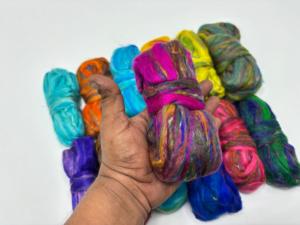 Premium Multi Colored Sari Silk <b>Silver</b> Jewelry Handmade Ethnic Fashion Accessory for Wholesale Export and Boutique Supply - Product Image 3