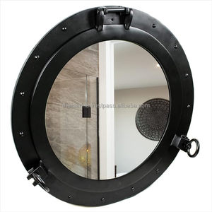 Gran oferta, espejo de ojo de buey de diseñador de latón náutico negro mate de calidad superior hecho a mano, espejo montado en la pared - Product Image 3