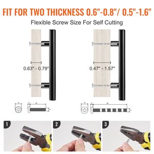 Lot de 30 poignées de meuble fines en acier inoxydable de 76 mm (3 po) entre centres, pour armoires de cuisine modernes, quincaillerie de porte, poignées et boutons de meubles - Product Image 3