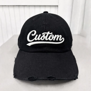 Gorras de Béisbol Desgastadas con Visera, Bordado Personalizado, Logotipo 3D, 6 Paneles, Gorras de Béisbol de Alta Calidad Fabricadas en Vietnam - Product Image 6