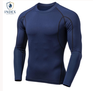 INDEX APPAREL Men's <b>Long</b> Sleeve O-Neck Quick Dry Slim Fit Sporty <b>T</b>-<b>Shirt</b> Knitted Polyester Solid Color Regular <b>Length</b> - Product Image 1