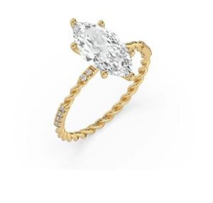 Anillo de Compromiso de Moissanita con Corte Marquesa, Plata de Ley 925, Chapado en Oro Blanco, Anillo de Promesa Elegante y Lujoso, Regalo para Ella - Product Image 4