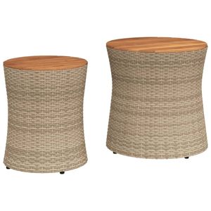 Mesa Auxiliar de Jardín Beige y Marrón para Uso en Exteriores - Product Image 2