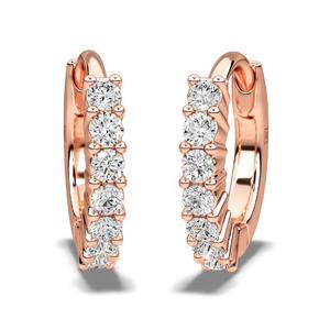 Boucles d'oreilles en diamant naturel, boucles d'oreilles huggie en diamant véritable, or 10K 14K 18K, platine, argent, bijoux élégants pour un usage quotidien, bijoux fins pour femmes - Product Image 5