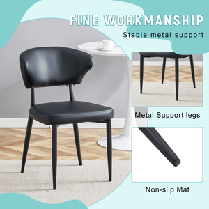 Minimalist Ergonomic Dining <b>Chair</b> Black Curved Backrest <b>Comfortable</b> Design Unlocking <b>Comfortable</b> Minimalist Dining Experience - Product Image 5