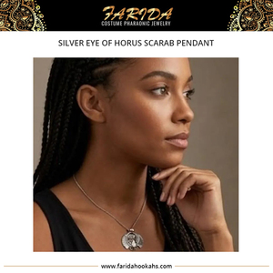 Joyas de Disfraz Faraónico para Mujer de Diseño Único y Calidad Premium, Plata Egipcia Vintage, Bañado en Plata, Ojo de Horus, Escarabajo, para Fiesta - Product Image 2