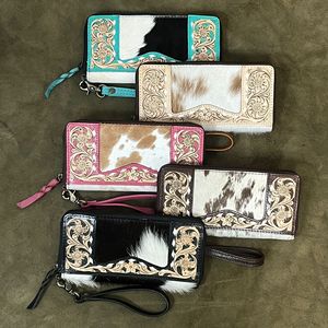 Premium Hand Tooled Genuine Leather <b>Wallet</b> Clutch Cowhide Western Floral Carved Wristlet <b>Purse</b> Handmade <b>Women</b>’s Clutch <b>Purse</b> - Product Image 2