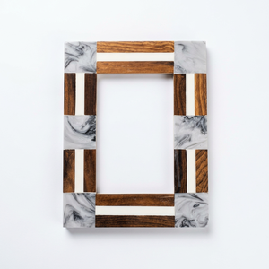 Marco de Fotos de Madera y Resina con Patrón de Bloques de Madera y Resina, Hecho a Mano, Personalizado, OEM, ODM, Decoración para el Hogar, DECORYUG - Product Image 1