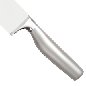 Couteaux de chef avec manche en métal argenté et lame large pour la cuisine domestique, la découpe des légumes et les préparations culinaires quotidiennes. - Product Image 4