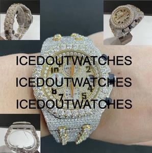 Montre Hip Hop de Luxe Sertie de Diamants Moissanite, Verre Antique, Mouvement de Haute Qualité, Montre Tendance pour Homme - Product Image 4