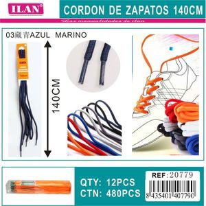 Laccio per Scarpe Ilan 140 Cm Blu Navy per Sneakers - Product Image 3