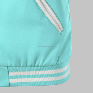 Conjunto de chaquetas universitarias de forro polar de algodón de talla grande unisex, cuello alto de invierno con procesamiento recubierto de bordado con logotipo personalizado - Product Image 5