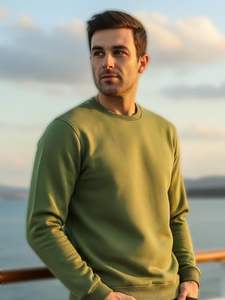 Sudadera Casual de Invierno para Hombre, Corte Regular, 100% Algodón, Felpa Ecológica, Transpirable, de Secado Rápido, Teñido Liso, Hecho en Pakistán - Product Image 5