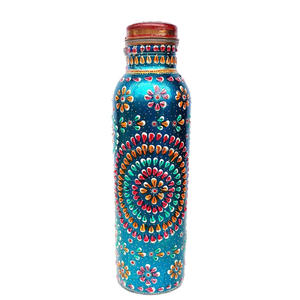 Verre jetable écologique personnalisé de bouteille de verres peints à la main en métal de cuivre pour boire - Product Image 1