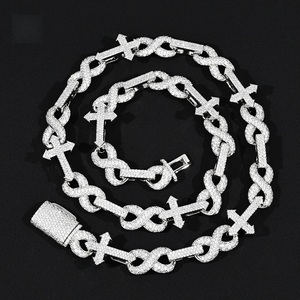 Collier pour homme en argent 925 avec moissanite, style chaîne à maillons, style glacé, chaîne de mode hip-hop personnalisée, bijoux streetwear premium audacieux - Product Image 2