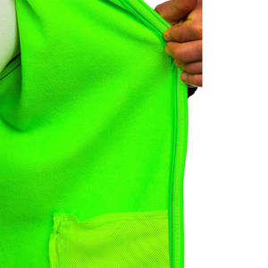 เสื้อแจ็คเก็ตมีฮู้ดสีดำสำหรับผู้ชาย แต่งขอบสีเขียวนีออน ซิปยาวเต็มตัว แขนยาว สไตล์ลำลอง สปอร์ต ผ้าฝ้ายฟลีซ 100% - Product Image 4