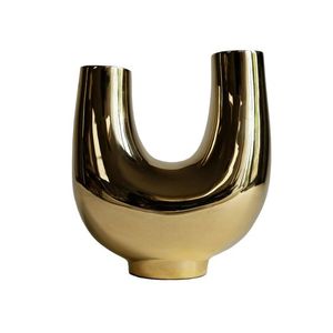 Jarrón Decorativo de Aluminio Estilo Art Deco con Forma de V y Esfera Integrada, Ecológico, para Decoración del Hogar y Oficina - Product Image 4