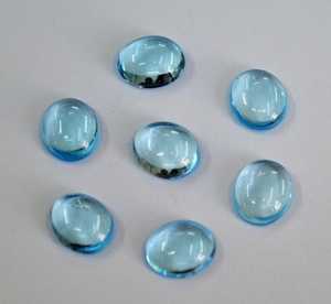 Cabujón ovalado de aguamarina natural azul cielo y topacio de la mejor calidad, piedra preciosa suelta ideal para la fabricación de joyas personalizadas y pendientes colgantes. - Product Image 6