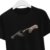 T-shirt personnalisé brodé, motif mains artistiques, coupe oversize unisexe, streetwear, haute qualité, 100% coton, mode décontractée, OEM ODM