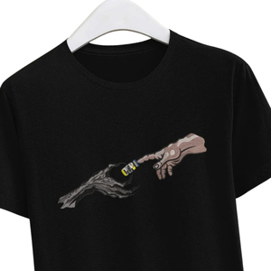 T-shirt personnalisé brodé, motif mains artistiques, coupe oversize unisexe, streetwear, coton de haute qualité, mode décontractée, usine OEM ODM - Product Image 3