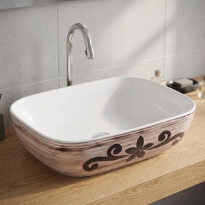 Artistic Printed Ceramic <b>Table</b> Top Wash Basin Italian Design Rectangular Countertop Bathroom Sink Bowl - Product Image 6