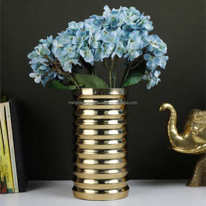 Gold Metal Flower <b>Vase</b> for Living Room and Office Table Decoration Handcrafted Decorative Metal <b>Vase</b> with Antique Brass Finish - Product Image 2