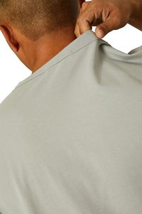 T-shirt en coton uni surdimensionné pour homme, manches courtes, col rond, coupe décontractée, jersey tricoté, longueur normale - Product Image 6