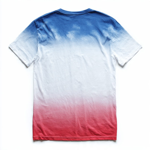 Men's Ombre Blue to Red to <b>White</b> Gradient T-Shirt Short Sleeve Casual regular fit O-neck <b>tee</b> - Product Image 6