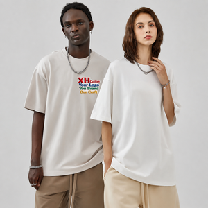 เสื้อยืดแขนสั้นทรงหลวมผ้าฝ้ายแท้สไตล์ FOG น้ำหนัก 275GSM สำหรับผู้ชาย สีพื้นสไตล์อเมริกันเรโทร โทนสีเอิร์ธโทน เสื้อยืดลำลองแนวสตรีทแวร์ - Product Image 1
