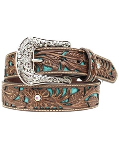 Último diseño Cow Boy Western 100% Cinturón de cuero de vaca americano con trabajo tallado a mano Fabricante Proveedor y mayorista - Product Image 5