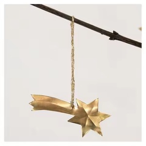 Handmade Brass <b>Star</b> <b>Hanging</b> Ornament Modern Decor for Christmas Tree and Home Interior - Product Image 1