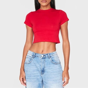 T-shirts d'été en bambou vierges pour femmes avec logo personnalisé, doux, respirants, décontractés, à manches courtes, vente en gros, OEM, en vrac direct usine - Product Image 4