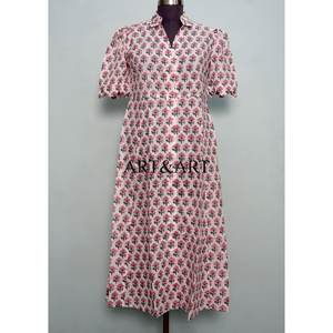 Vestido de Verano Bohemio de Algodón para Mujer, Estilo Vintage, Hecho a Mano, Dulce y Natural, de Manga Corta, Largo hasta el Tobillo, Silueta en A, Casual - Product Image 3