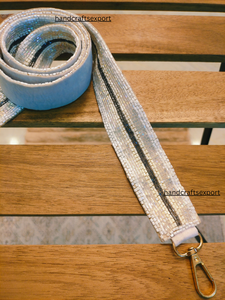 Luxury Customizable Handmade White Beaded Purse <b>Strap</b> <b>Shoulder</b> Bag Sparkling Glass Beads Detachable Crossbody <b>Strap</b> Safety - Product Image 3