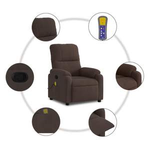 Fauteuil inclinable de massage marron - Product Image 6