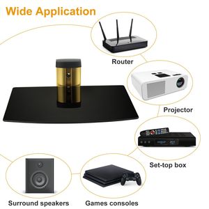 Strengthened Tempered Glass <b>Floating</b> Wall Mounted Display Shelf for DVD Cable Boxes - Product Image 4