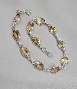 สร้อยข้อมือเงินแท้ 925 ประดับพลอยซิทรินทรงรี สีเหลืองธรรมชาติ ดีไซน์เรียบหรู คลาสสิก สำหรับผู้หญิง ขายส่ง OEM - Product Image 3