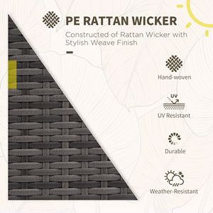 Set Divano 4 Pezzi in Rattan Grigio con Poltrone, Tavolino da Caffè con Piano in Vetro, Mobili da Esterno in Vimini per Giardino, Realizzato in Corda Intrecciata - Product Image 4