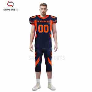 เสื้อเจอร์ซีย์อเมริกันฟุตบอลแบบแอคทีฟพร้อมโลโก้สั่งทำ ดีไซน์ใหม่ พิมพ์ลายแบบซับลิเมชั่น แขนสั้น ระบายอากาศได้ดี มีไซส์พลัส-ตัวเลือก OEM - Product Image 3