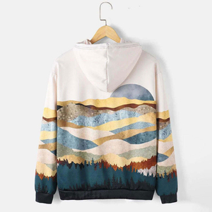Best Selling Custom Autumn Warm Cotton Fleece 3D Digital Sublimation Printed Breathable Quick Dry Pullover <b>Hoodie</b> Men - Product Image 3