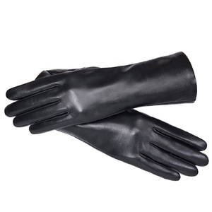Gants d'hiver en cuir tendance pour femmes, doublés de soie, confortables, pour le cyclisme, gants tactiles simples - Product Image 2