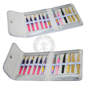 Pince à épiler russe pour l'isolement des cils en fibre de logo personnalisé, ensembles de 5 pièces de paillettes antidérapantes 45 à 90 degrés pour cils incarnés - Product Image 5