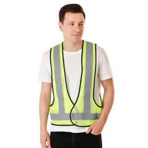 Gilet de sécurité haute visibilité ANSI Classe 3 Type R, couleur lime, en maille polyester respirante, fermeture à pression sur le devant, poche robuste intégrée - Product Image 2
