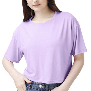 Camiseta Corta de Alta Calidad para Mujer, con Hombros Caídos, Estampado en Serigrafía, Talla Grande, Top Corto - Product Image 2